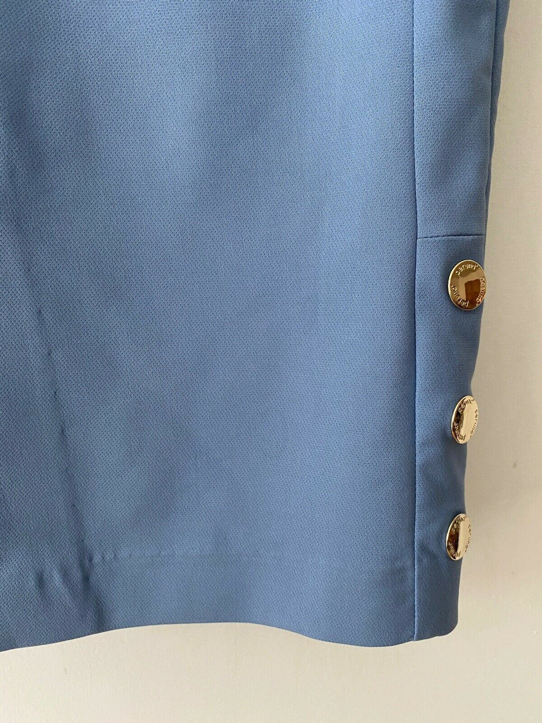 Per Una M&S Azure Blue Pencil Skirt Front Slit Button Detail Sizes 8 12 16 22 - BB Fashion Outlet