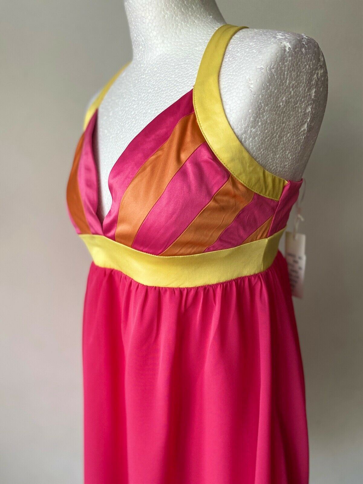 Parisian Limited Edition Pink Yellow Mesh Skirt Dress