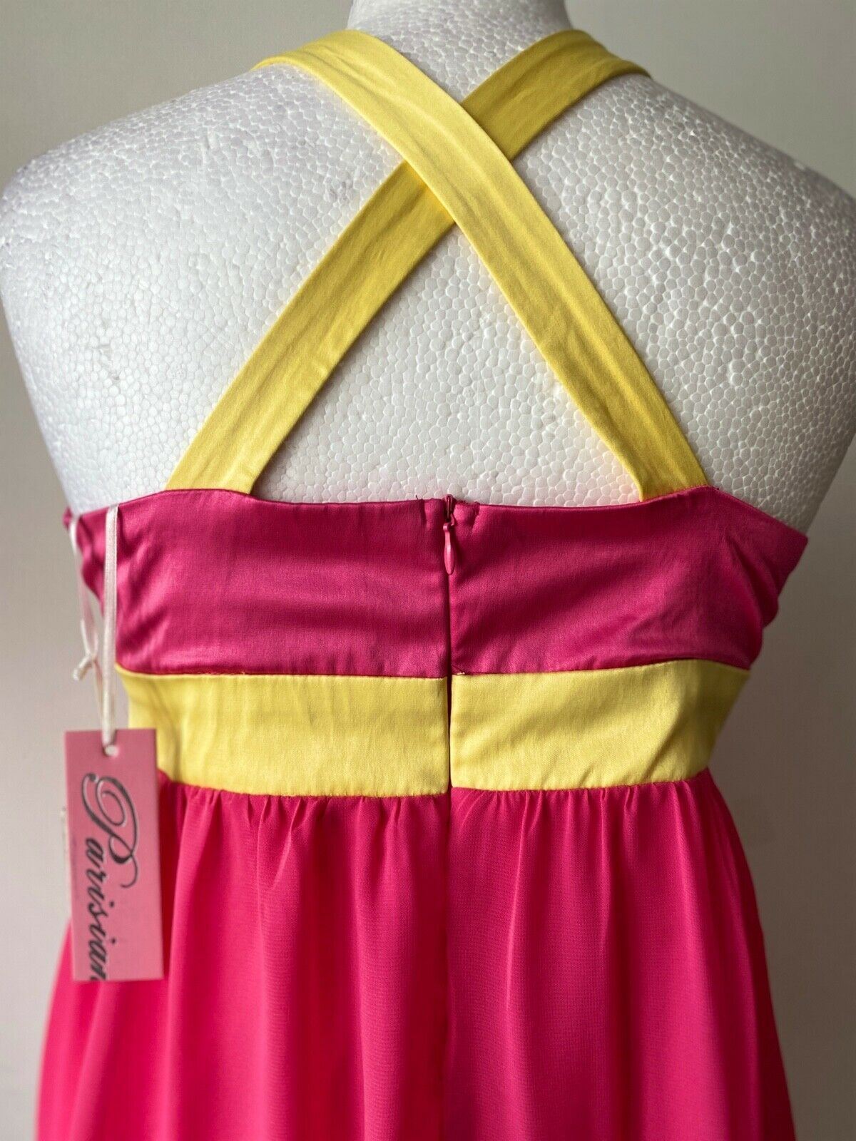 Parisian Limited Edition Pink Yellow Mesh Skirt Dress