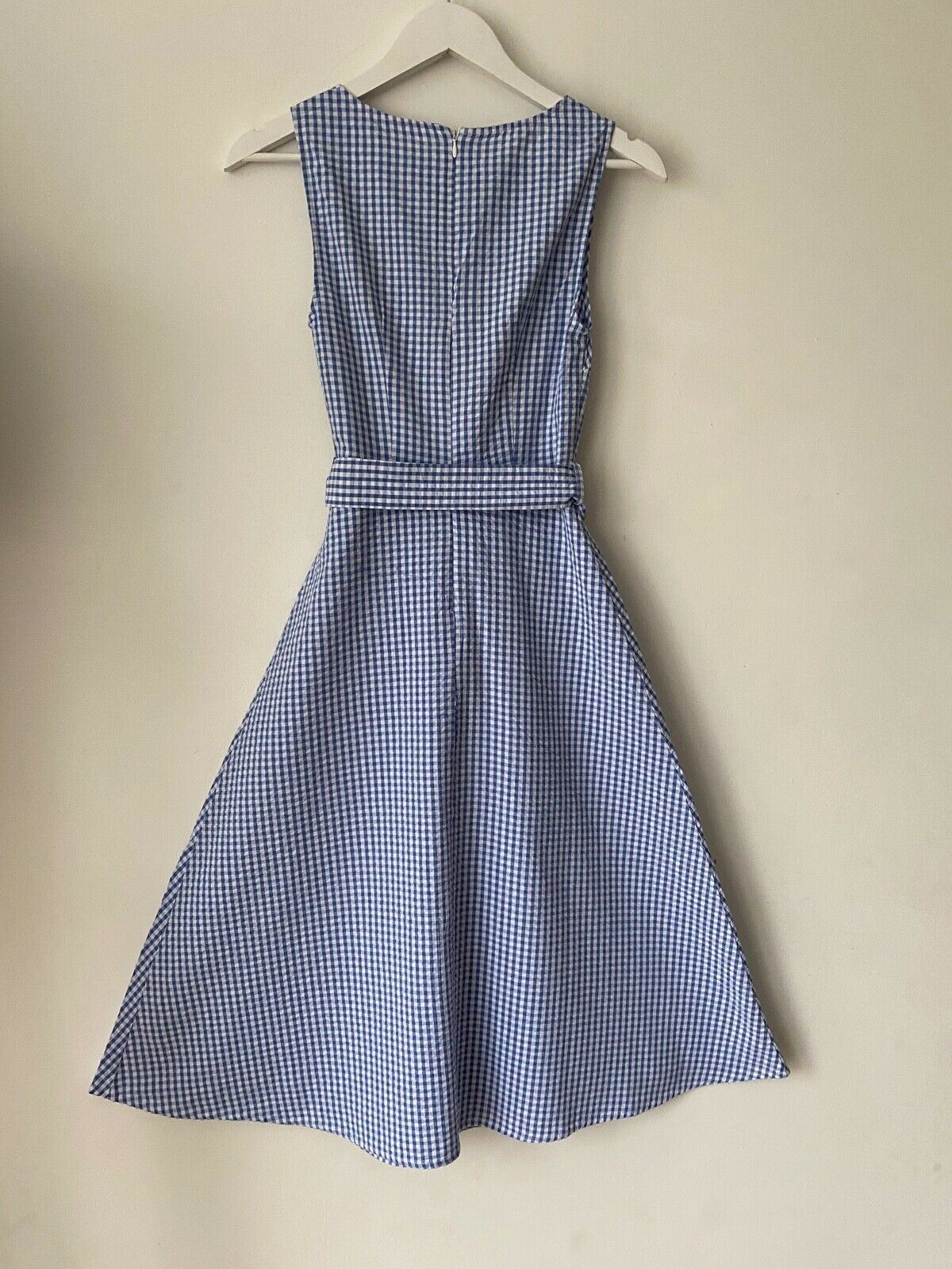 Joules Blue Gingham Sleeveless Dress Fiona Blugingham Size 4 UK