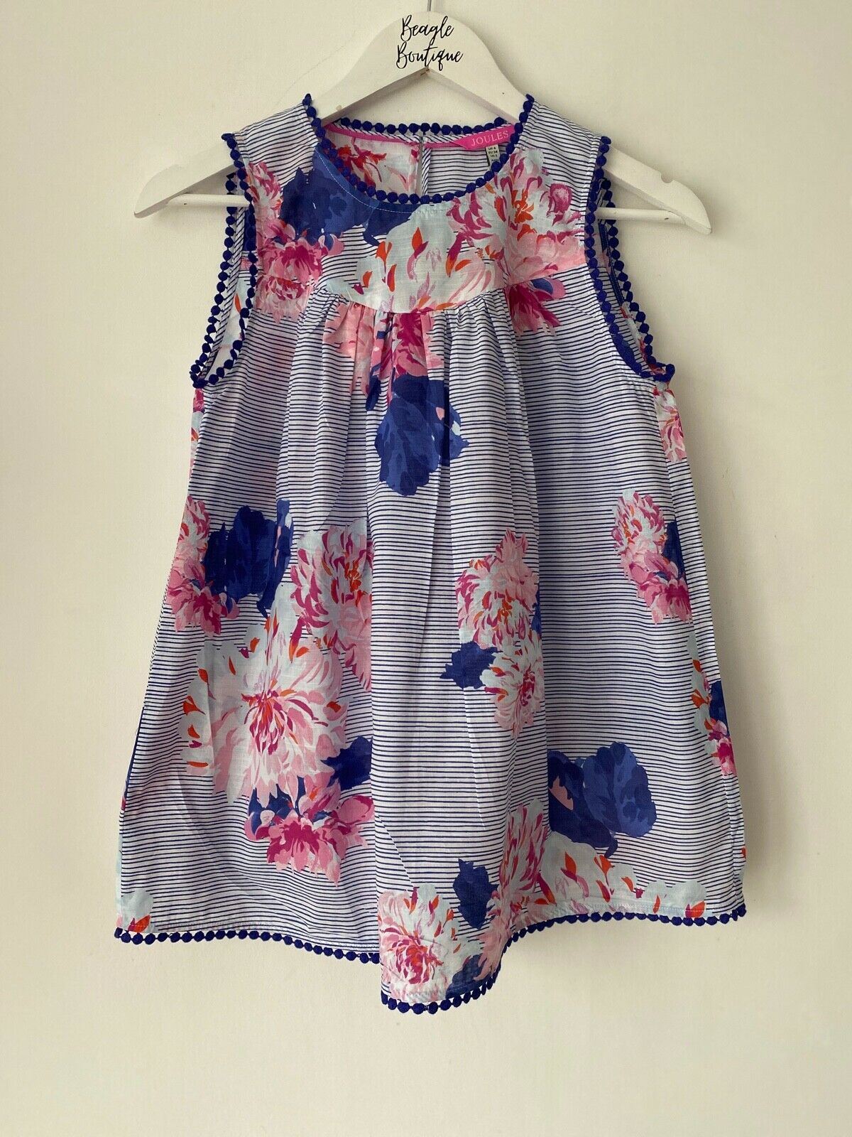 Joules Romella Sleeveless Top Blue, White, Pink Sizes: 6 8 10 12 - BB Fashion Outlet