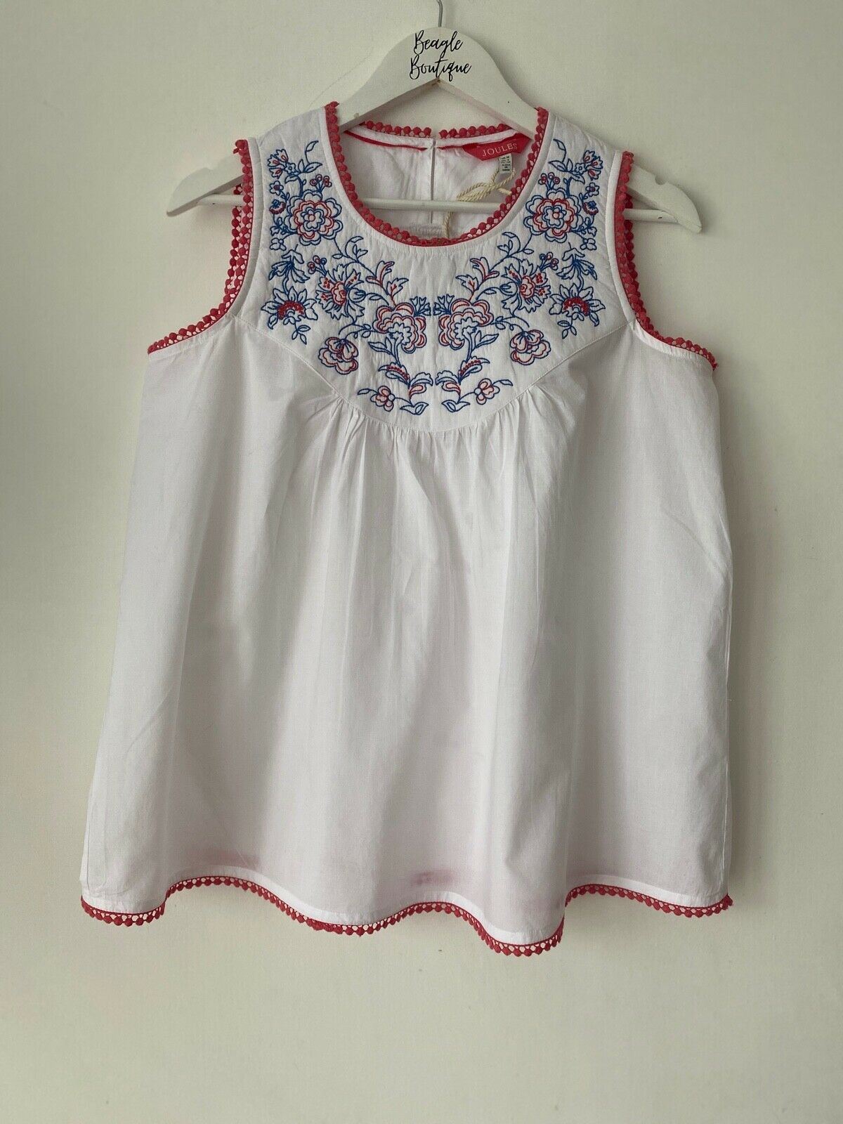 Joules Romella Sleeveless Top Blue, White, Pink Sizes: 6 8 10 12 - BB Fashion Outlet