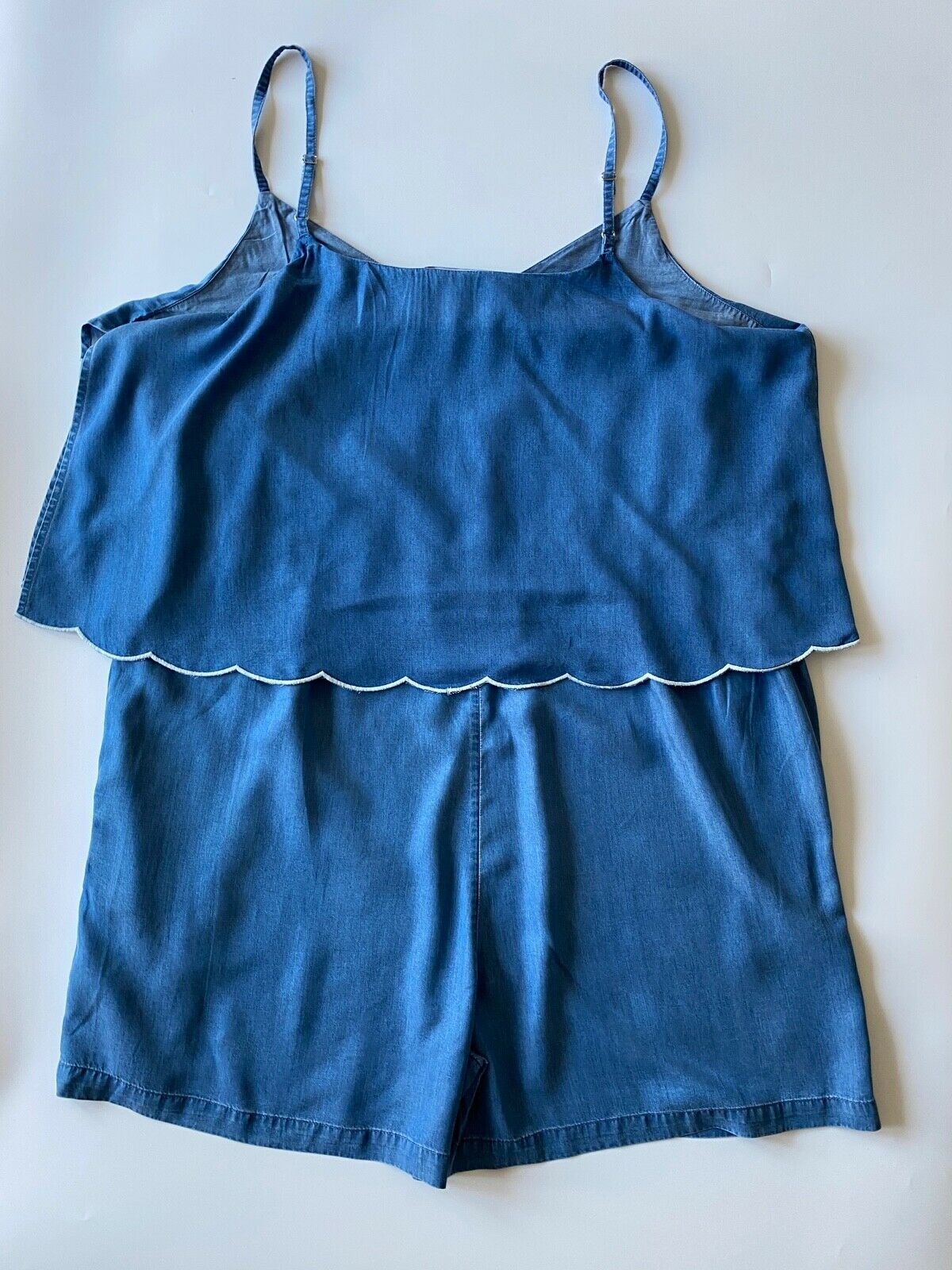 SimplyBe. Denim Playsuit Scalloped Hem Size 22 UK - BB Fashion Outlet