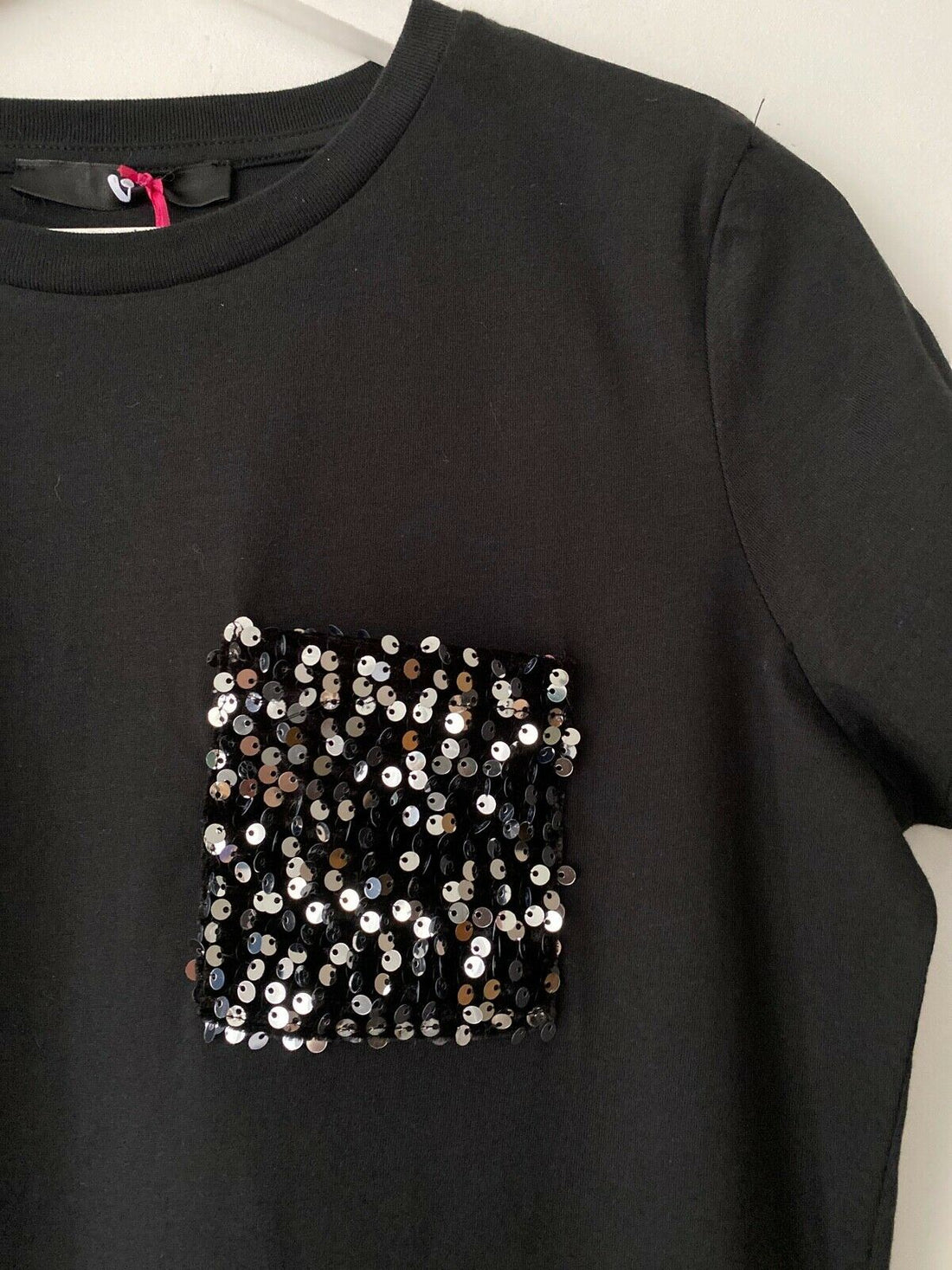 Very Black T-Shirt Sequin Pocket Size XS 6 - 8 - BB Fashion Outlet