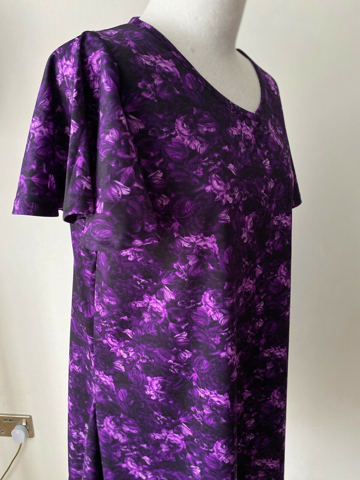 Tommy & Kate Purple Floral Hanky Hem Top Size S 8 - 10