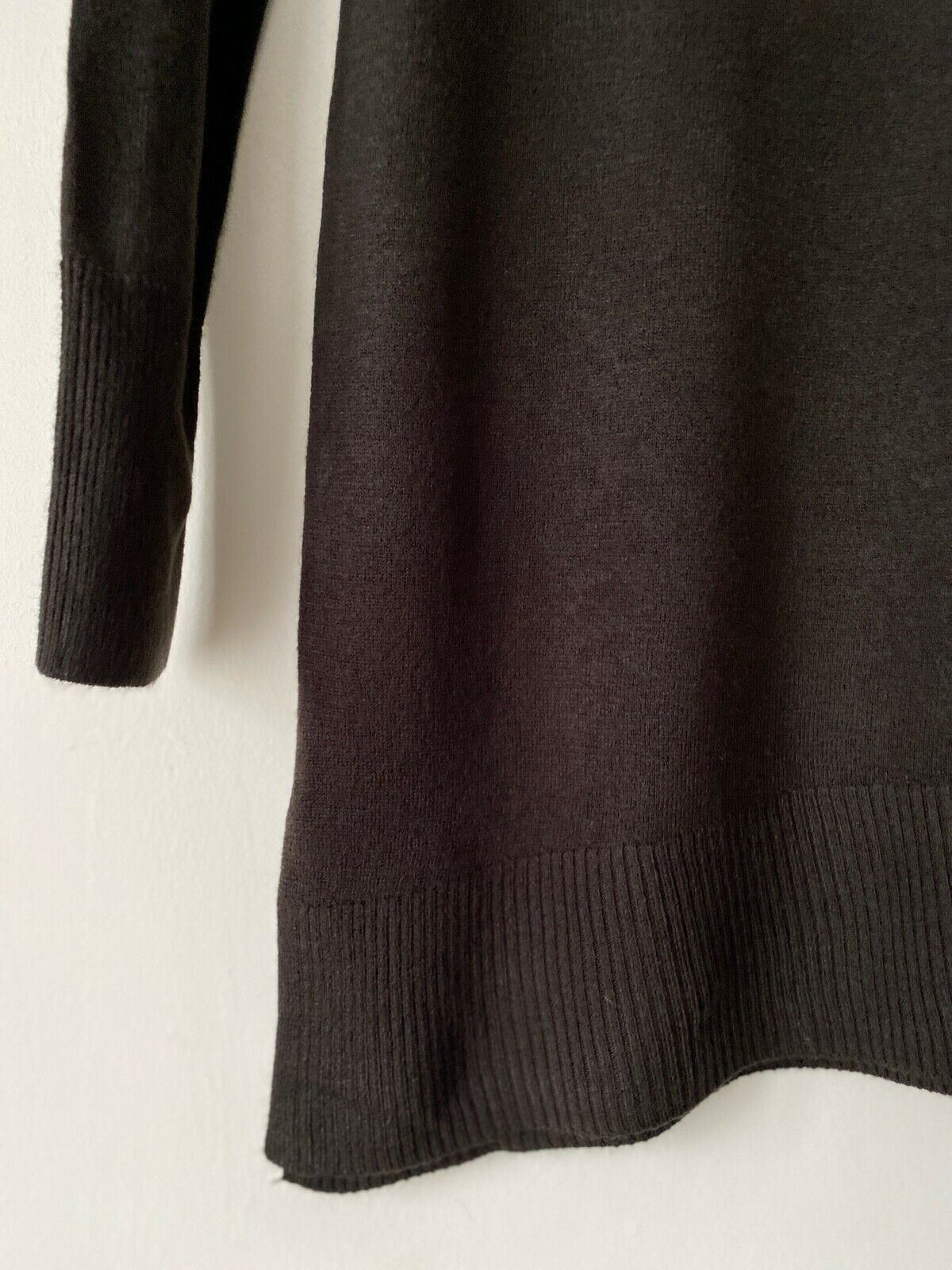 VERY Black Knit Asymmetric Jumper Size 10 - Beagle Boutique Fashion Outlet