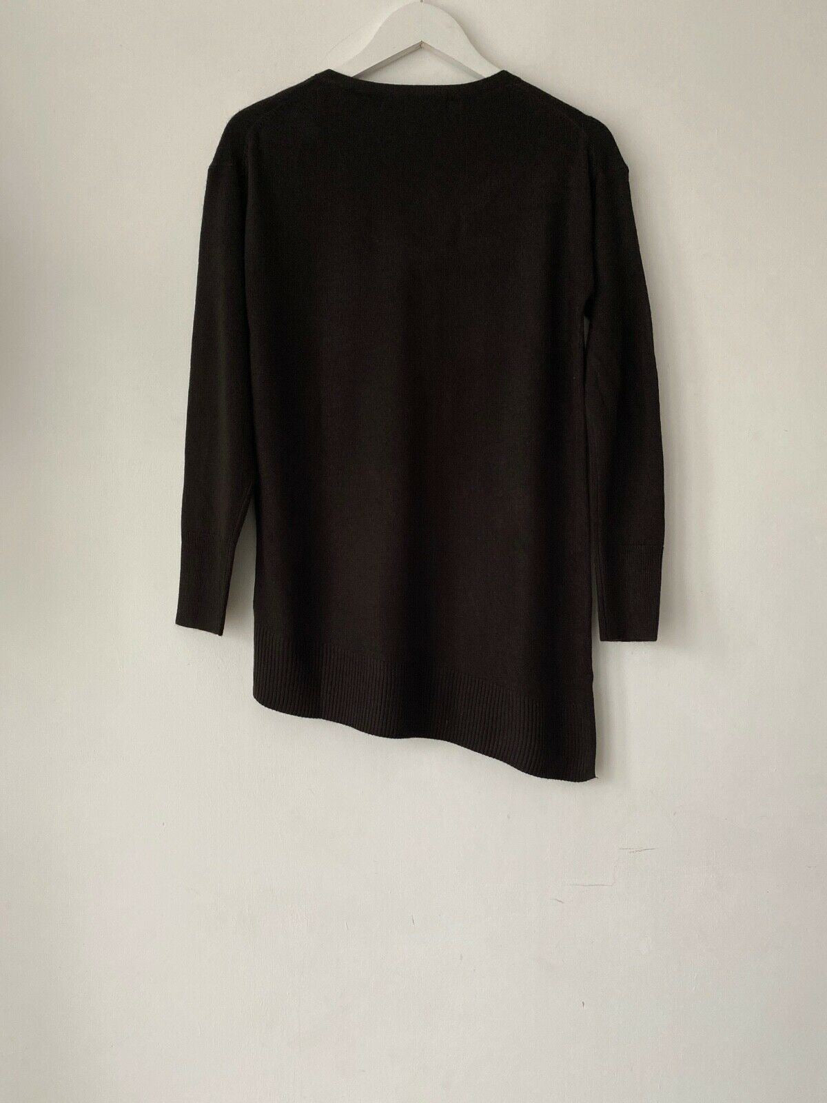 VERY Black Knit Asymmetric Jumper Size 10 - Beagle Boutique Fashion Outlet