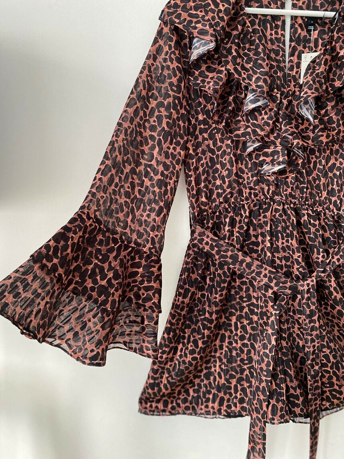 River Island Animal Print Ruffled Playsuit Sizes 12 - BB Fashion Outlet