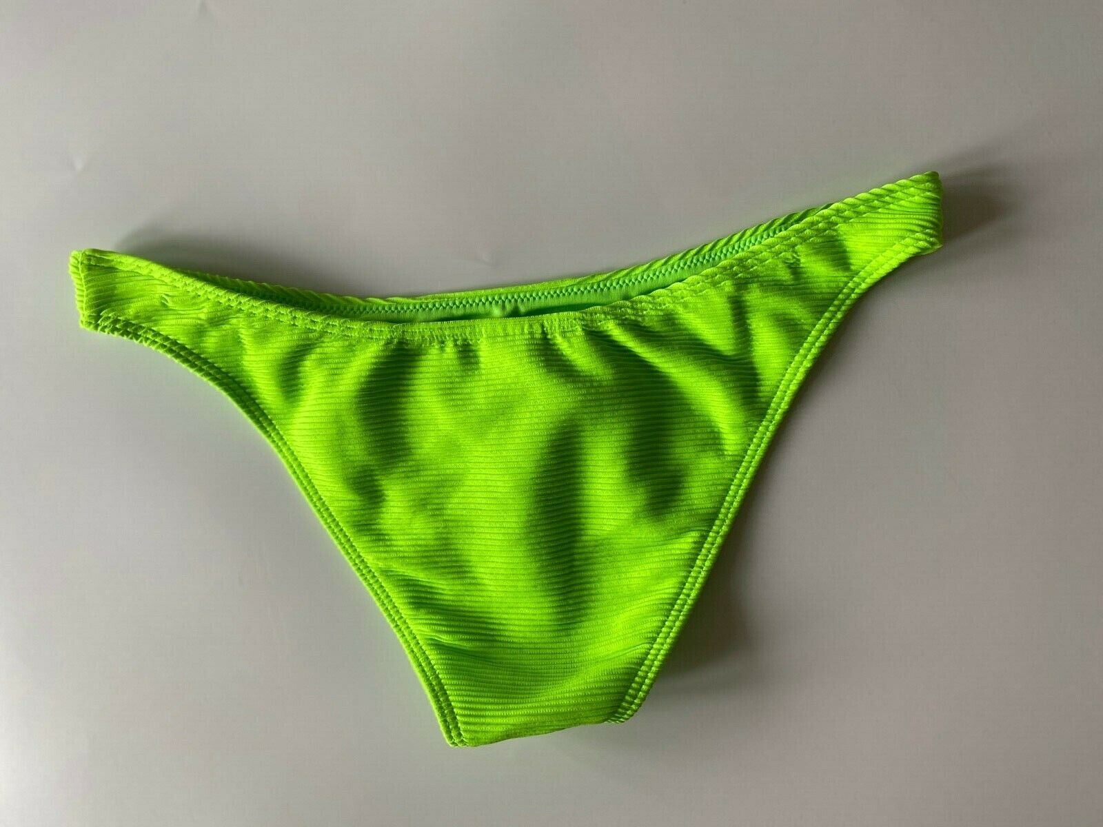 Topshop Neon Green Ribbed Bikini Briefs 8, 10, 12, 16 UK - BB Fashion Outlet