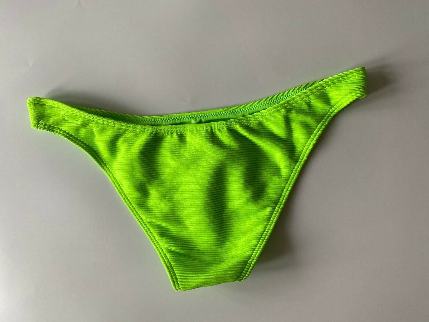 Topshop Neon Green Ribbed Bikini Briefs 8, 10, 12, 16 UK