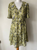 Very Yellow Floral Chiffon Lined Dress Size 12 - BB Fashion Outlet