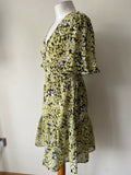 Very Yellow Floral Chiffon Lined Dress Size 12 - BB Fashion Outlet