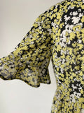 Very Yellow Floral Chiffon Lined Dress Size 12 - BB Fashion Outlet