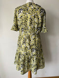 Very Yellow Floral Chiffon Lined Dress Size 12 - BB Fashion Outlet