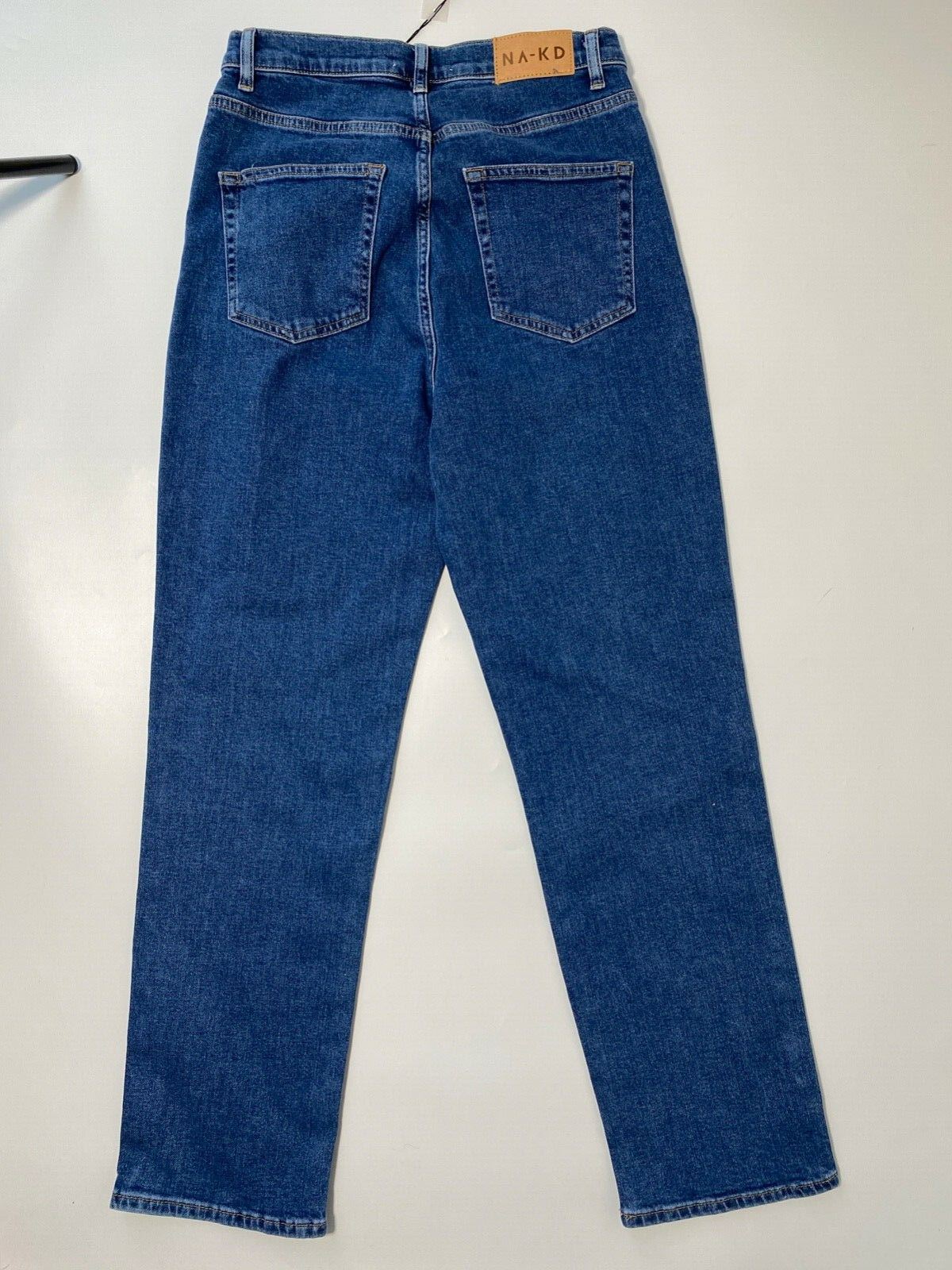 NA-KD High Waist Straight Leg Jeans Blue Sizes 14, 16