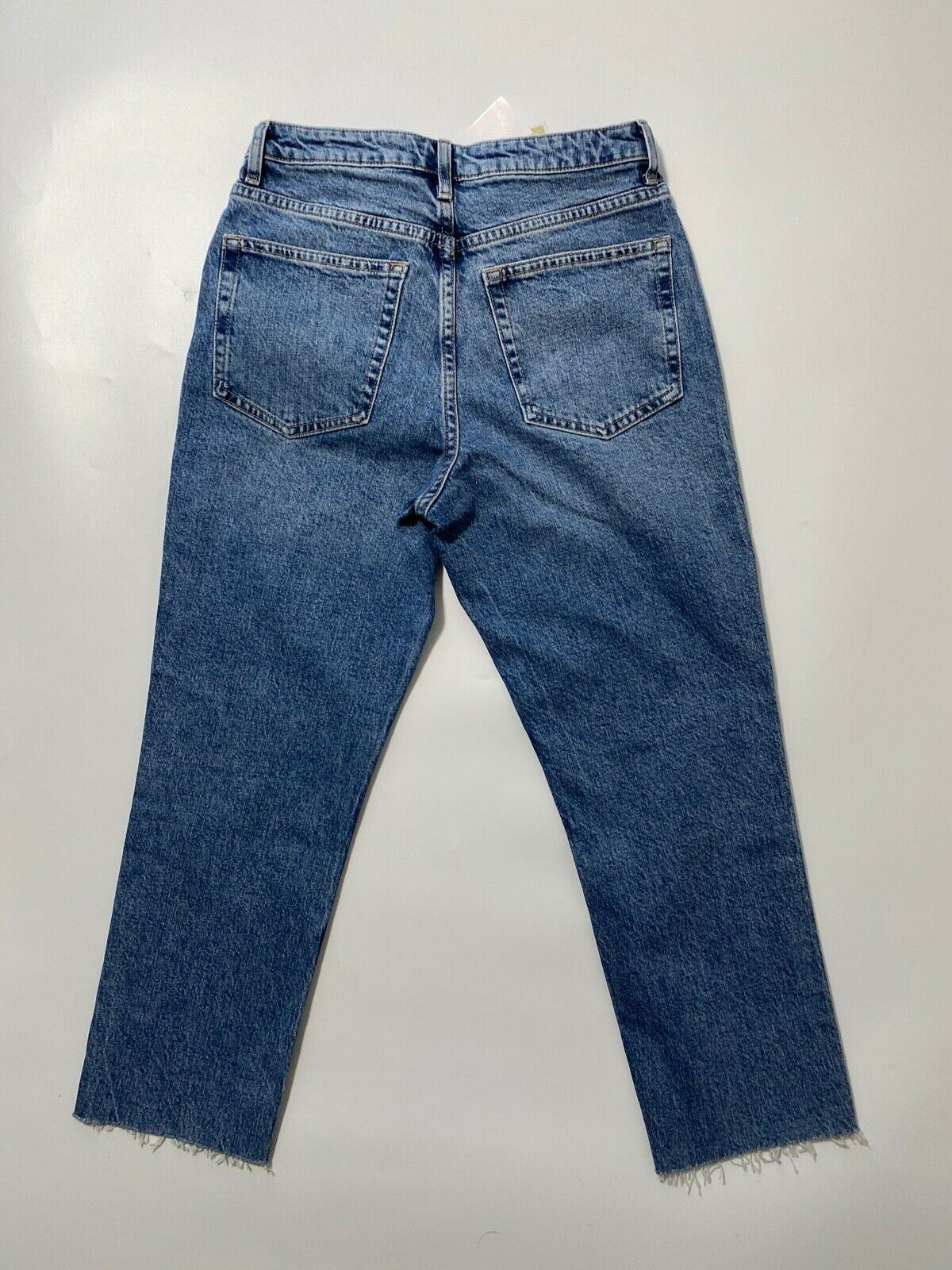 Very Mid Wash Blue High Waist Crop Jeans   Size 10 Short, 6 Regular
