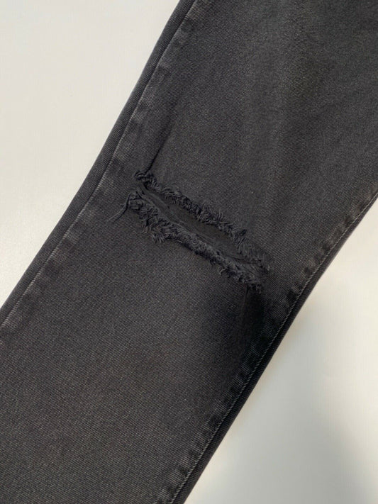 NA-kd Washed Black Destroyed Straight Denim Jeans Size 10 / 38