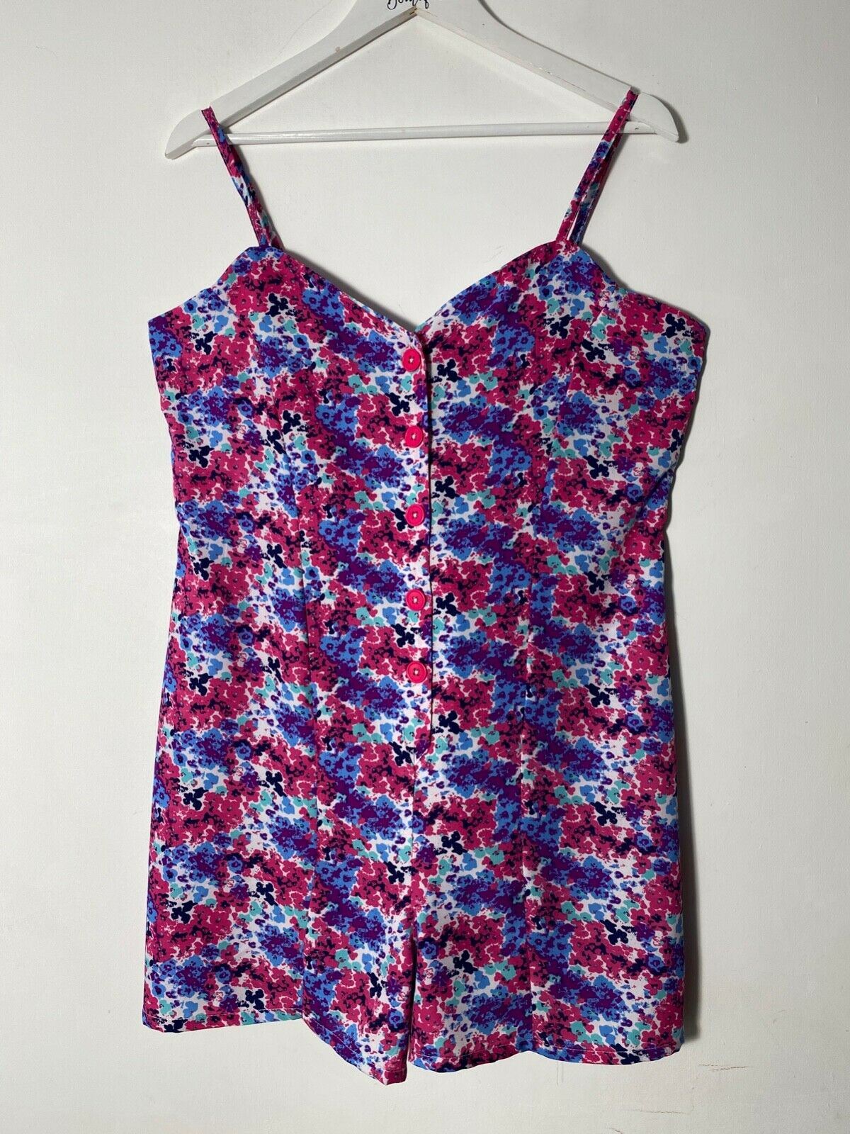 STUDIO Floral Playsuit Size 14 Button Down  / Tie Back - Beagle Boutique Fashion Outlet