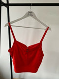 Topshop Rib Crop Top Red, Cream Sizes 16 - BB Fashion Outlet