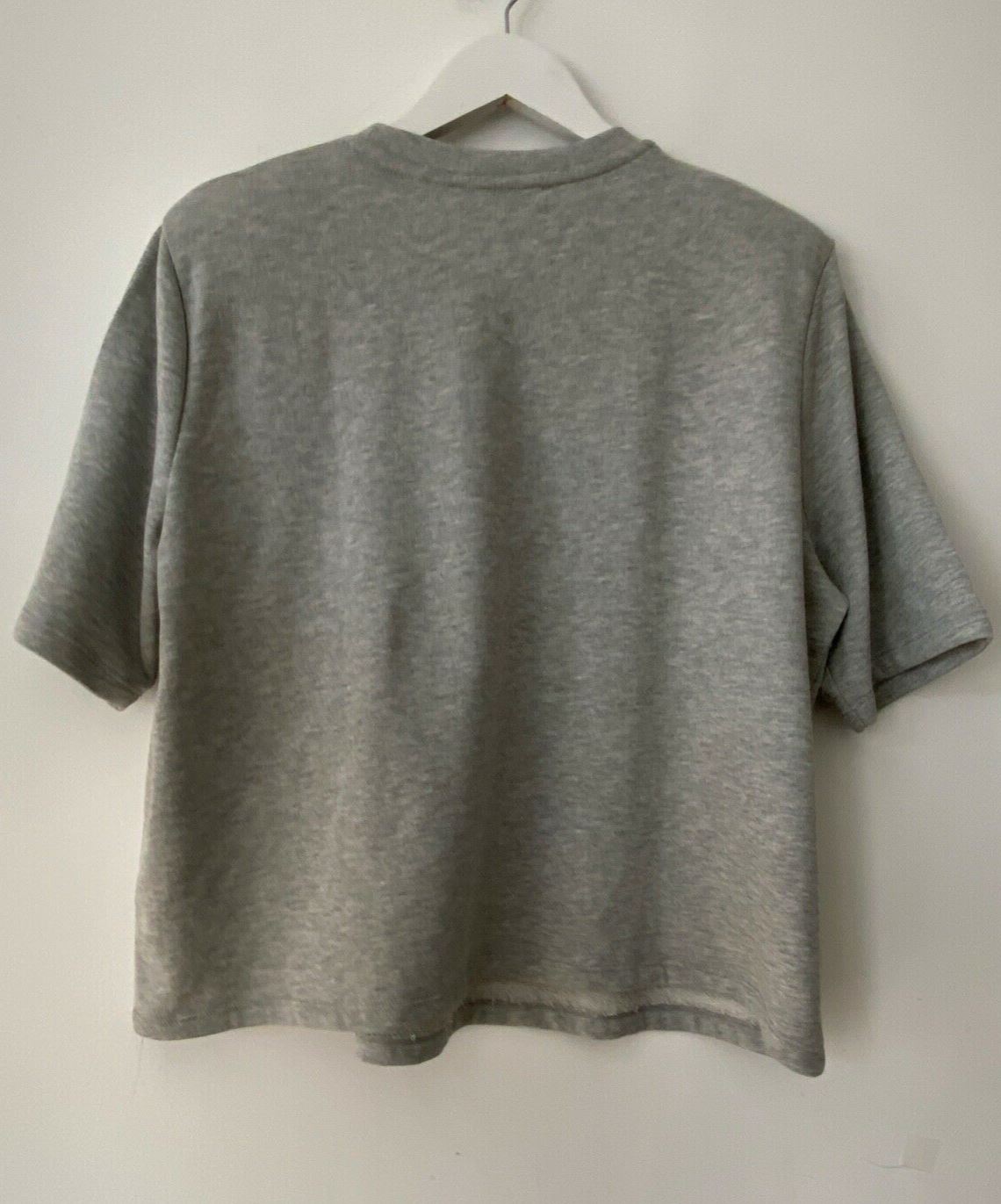 VERY Grey Short Sleeve Sweet Top Size 18 Boxy - Beagle Boutique Fashion Outlet