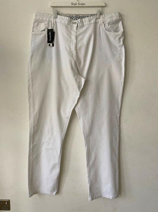 Simply Be Elle Straight White Jeans Size 26