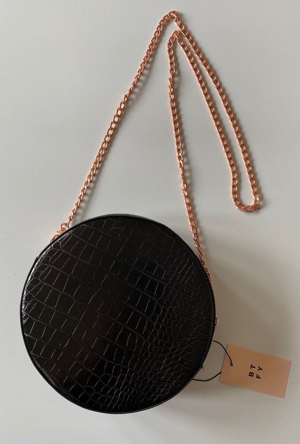 BTFY Mock Croc Round Crossbag Black or Blush Handbag