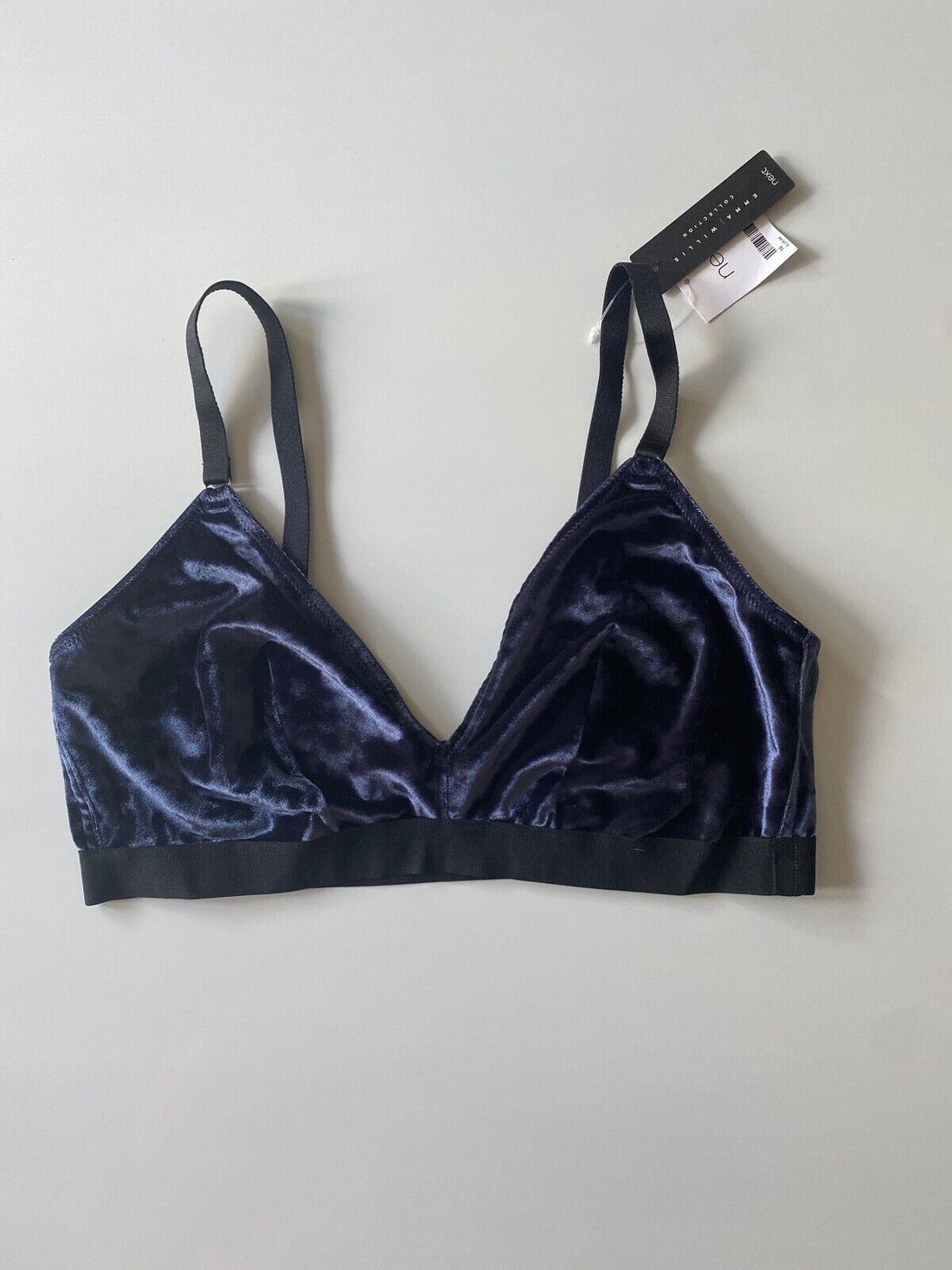 Next Navy Emma Willis Non Padded Non Wired Velvet Bralette Size 16 - BB Fashion Outlet