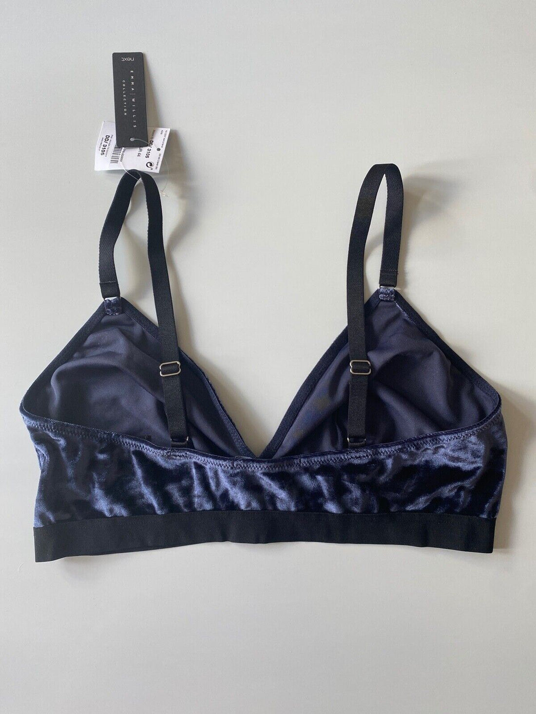 Next Navy Emma Willis Non Padded Non Wired Velvet Bralette Size 16 - BB Fashion Outlet