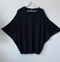 Nina Leonard Dolman Sleeve Sparkly Jumper  S, M, L, 2XL Black or Grey - BB Fashion Outlet