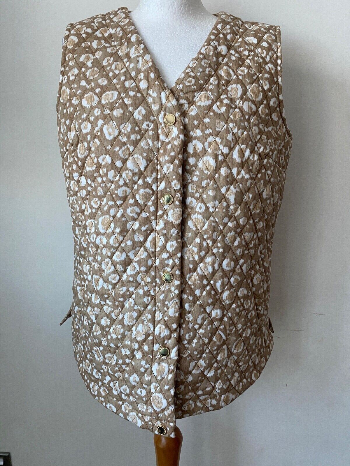 Isaac Mizrahi Live! Quilted Cotton Vest Gilet Sizes S & M Green, Blue or Brown - BB Fashion Outlet