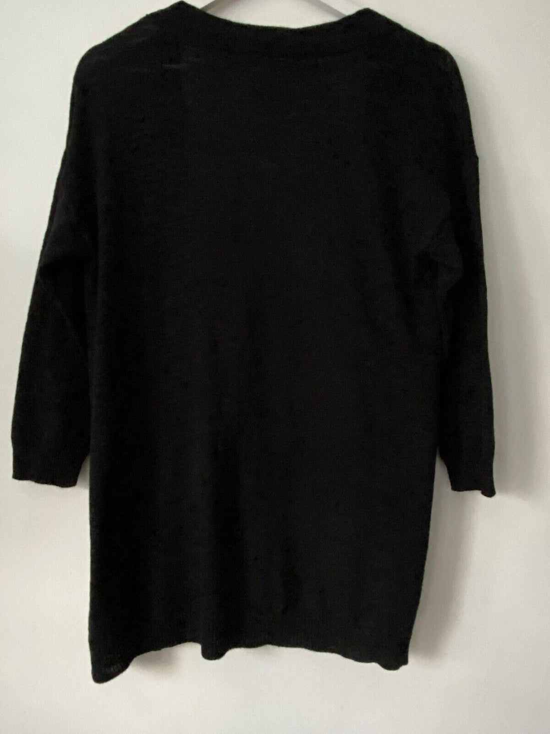 D&Co Slub Open Front Cardigan Black S, M Lightweight Knit - BB Fashion Outlet