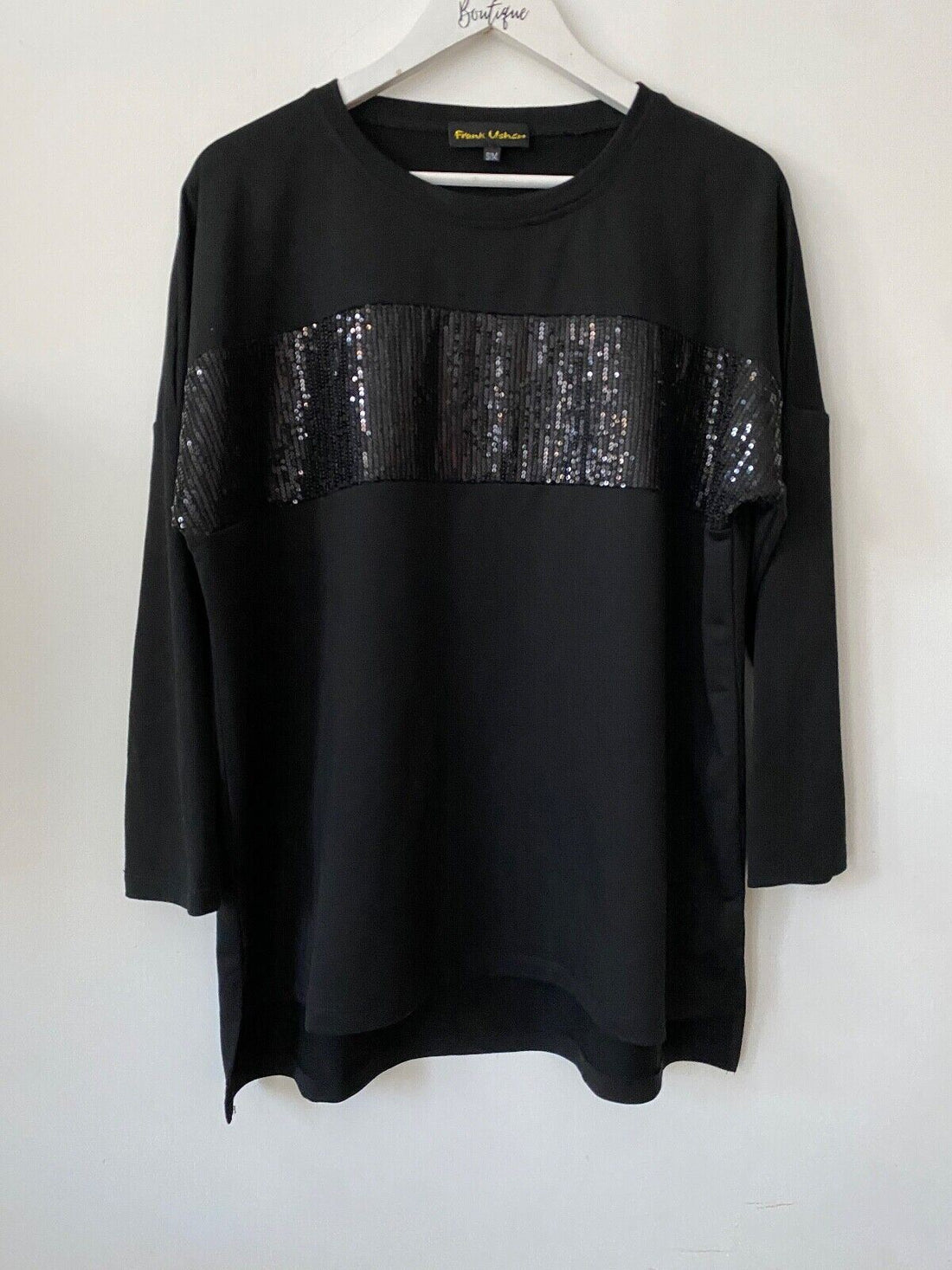 Frank Usher Silver Sequin High Low Jumper - BB Fashion Outlet