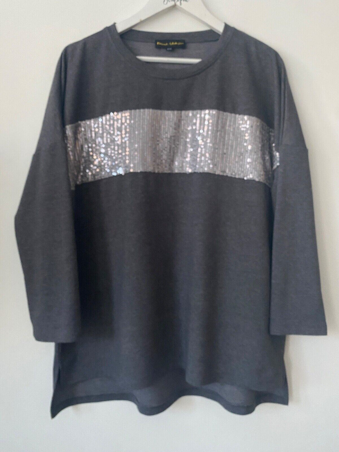 Frank Usher Silver Sequin High Low Jumper - BB Fashion Outlet