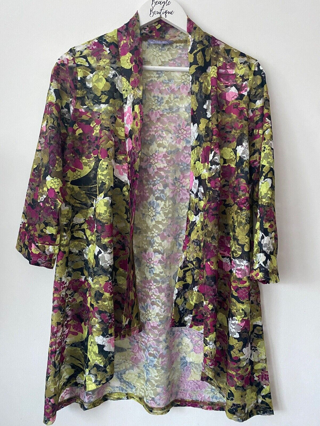 Michele hope Mesh Floral Cardigan Size 10/12 - BB Fashion Outlet