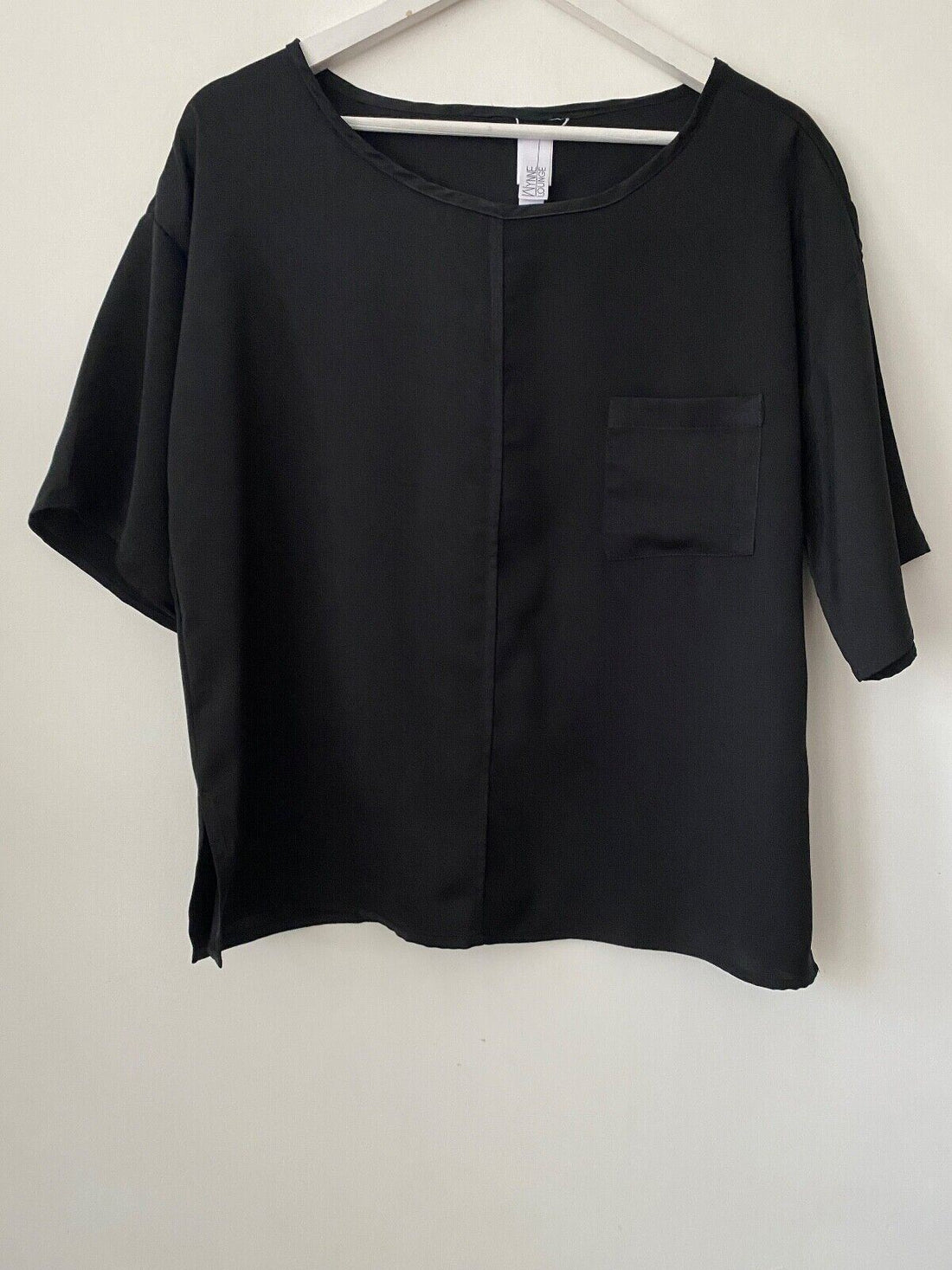 WynneLounge Wash Satin Tee S, M Black or Ecru - BB Fashion Outlet