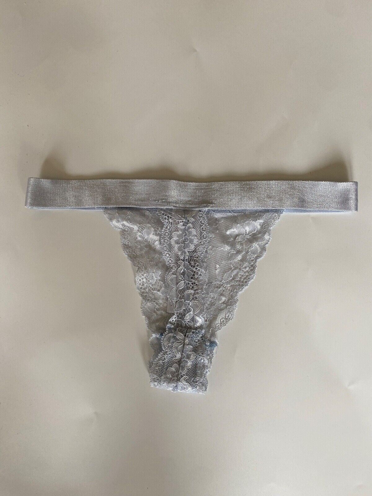 Topshop Thong Light Blue Knickers Briefs Size 6 UK Lace