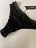 MOTEL Naw Briefs Black Heart Flock Size XS Lace - BB Fashion Outlet