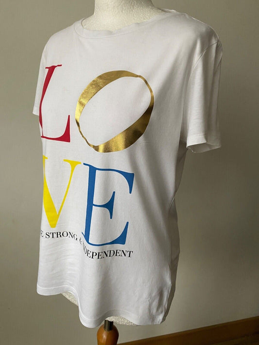 F&F White LOVE Logo Tee Size 10 T-Shirt