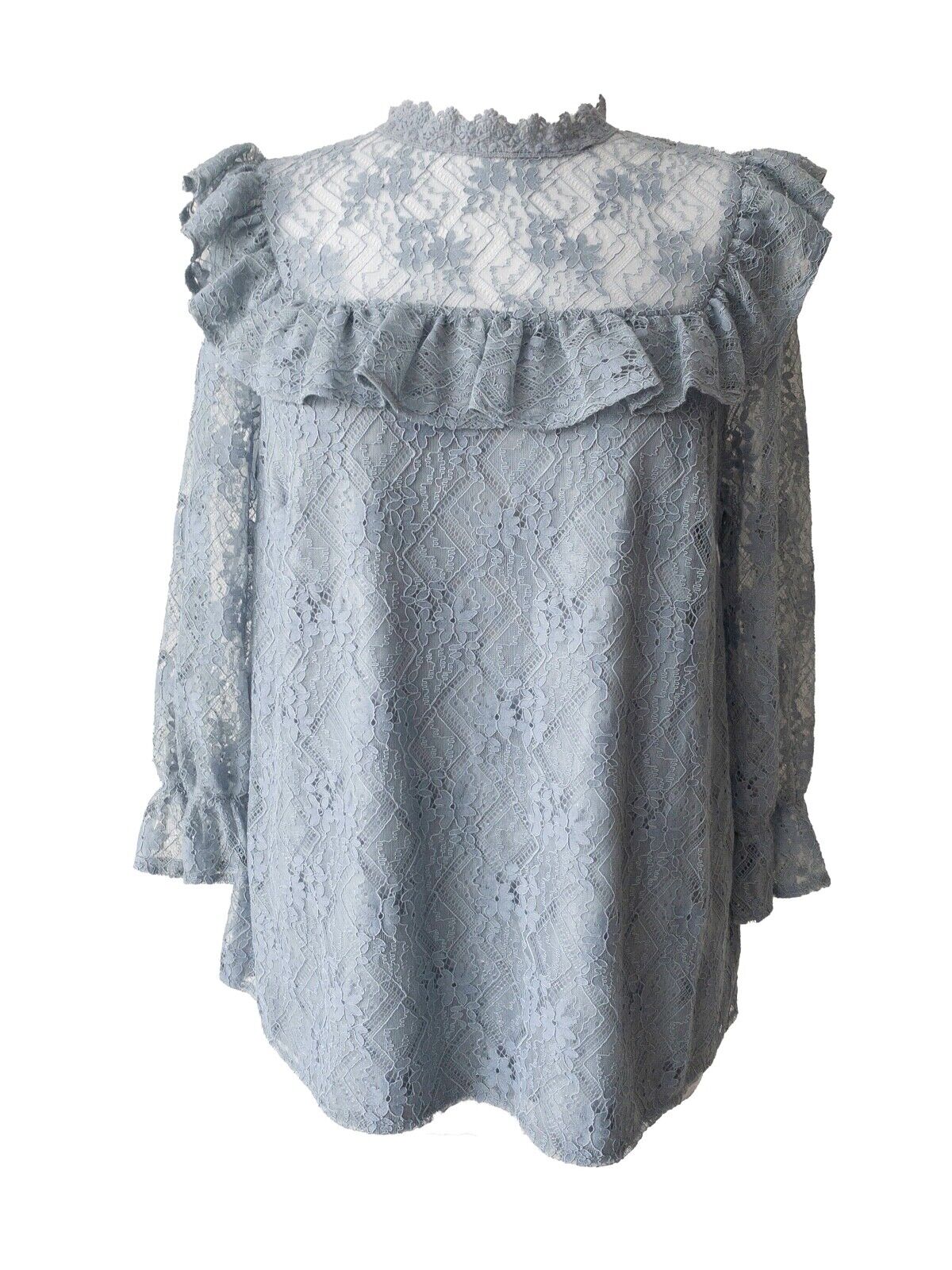 Lace Layered Top Size 10 Grey