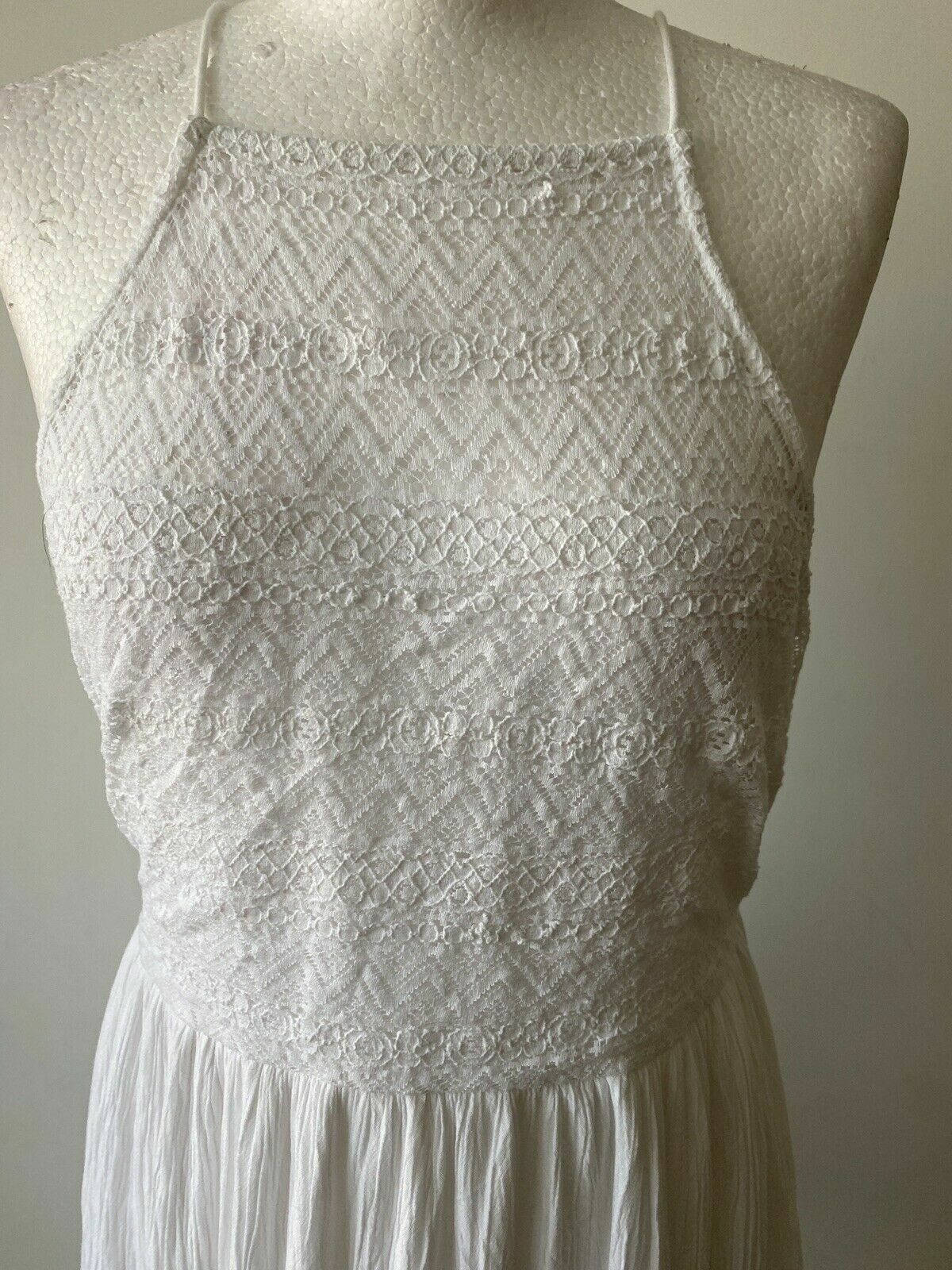 even&odd White Summer Dress Size M ( 10 ) Crinkle and Lace