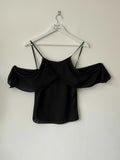 K.D.S Collection Black Sheer Crop Off The Shoulder Black Top Size 6 - BB Fashion Outlet