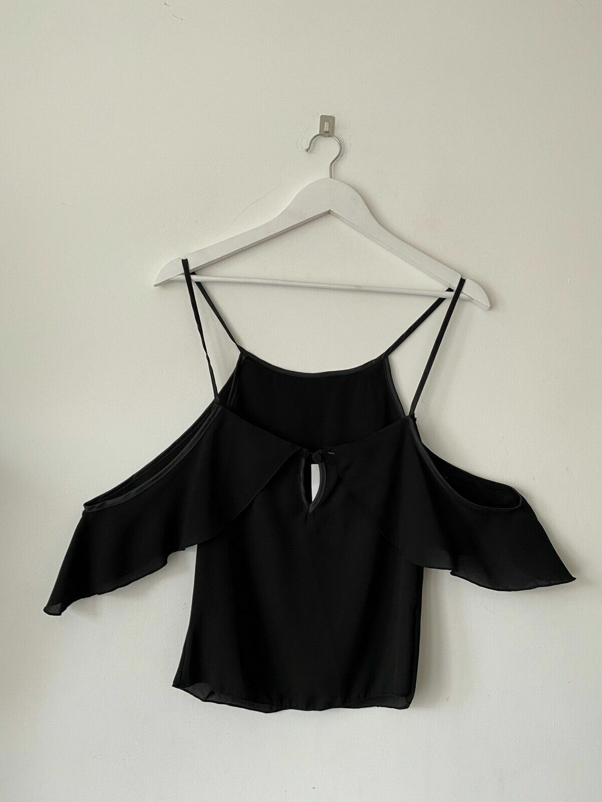 K.D.S Collection Black Sheer Crop Off The Shoulder Black Top Size 6 - BB Fashion Outlet