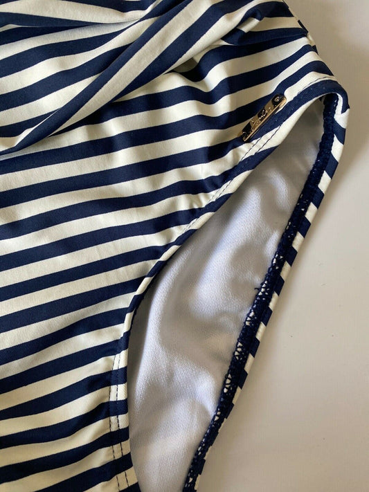 Joules Meredith Navy Stripe Swimsuit Size 6 UK