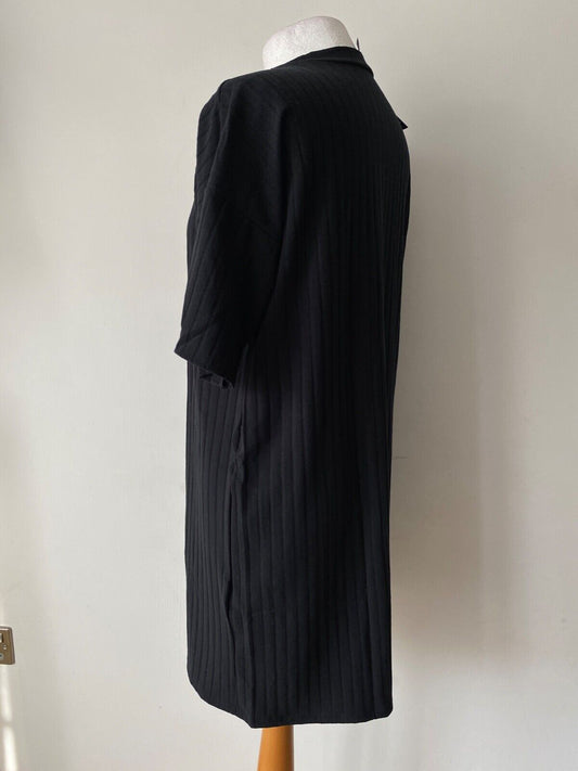 New Look Wide Rib T-Shirt Dress Black Size 10