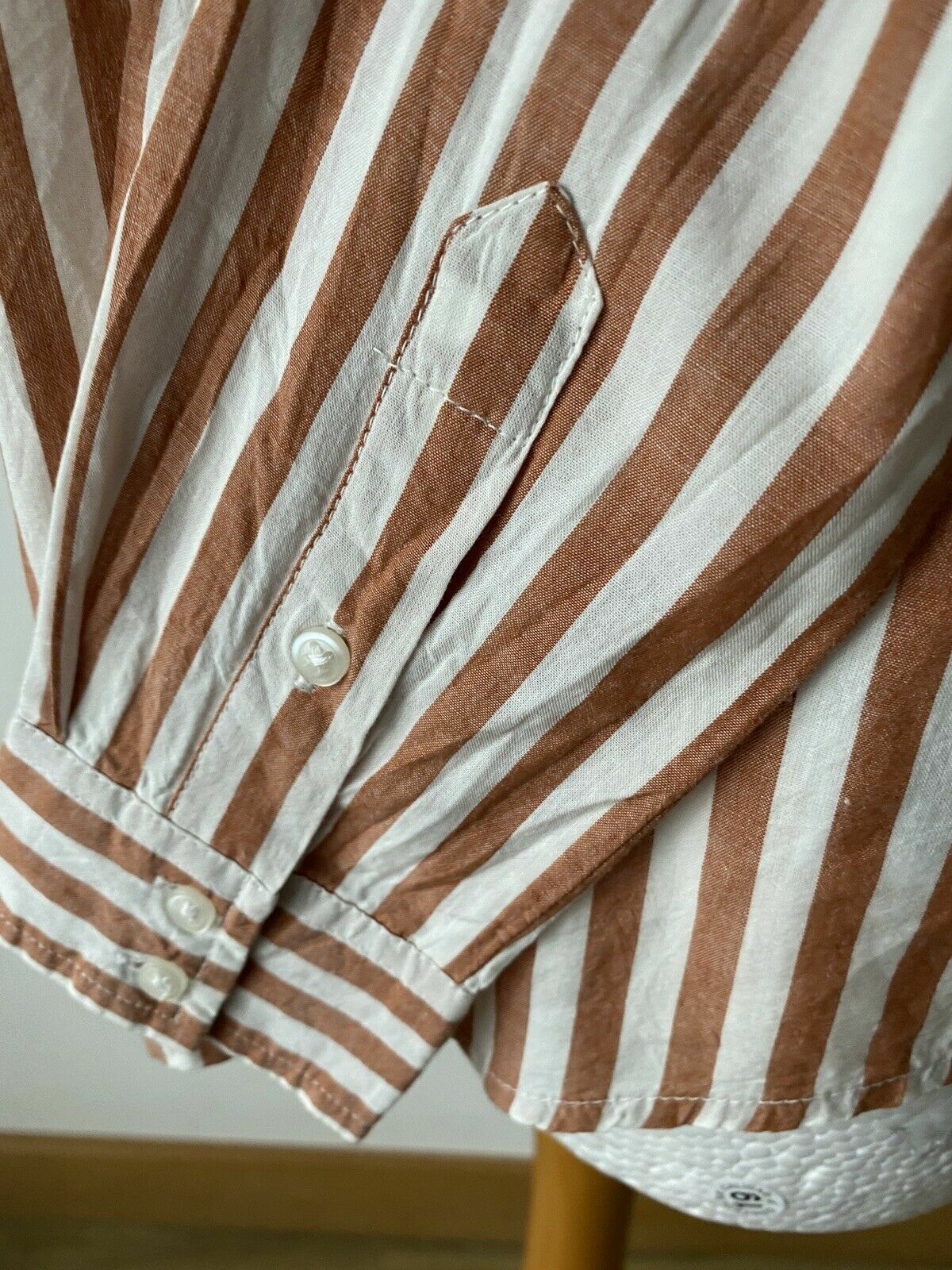ICHI Striped Cotton Lightweight Shirt Size 6 / 34 Pit to Pit 18"