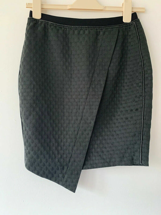 Proudmade Asymmetric Black Skirt Short mini skirt Leather Trims