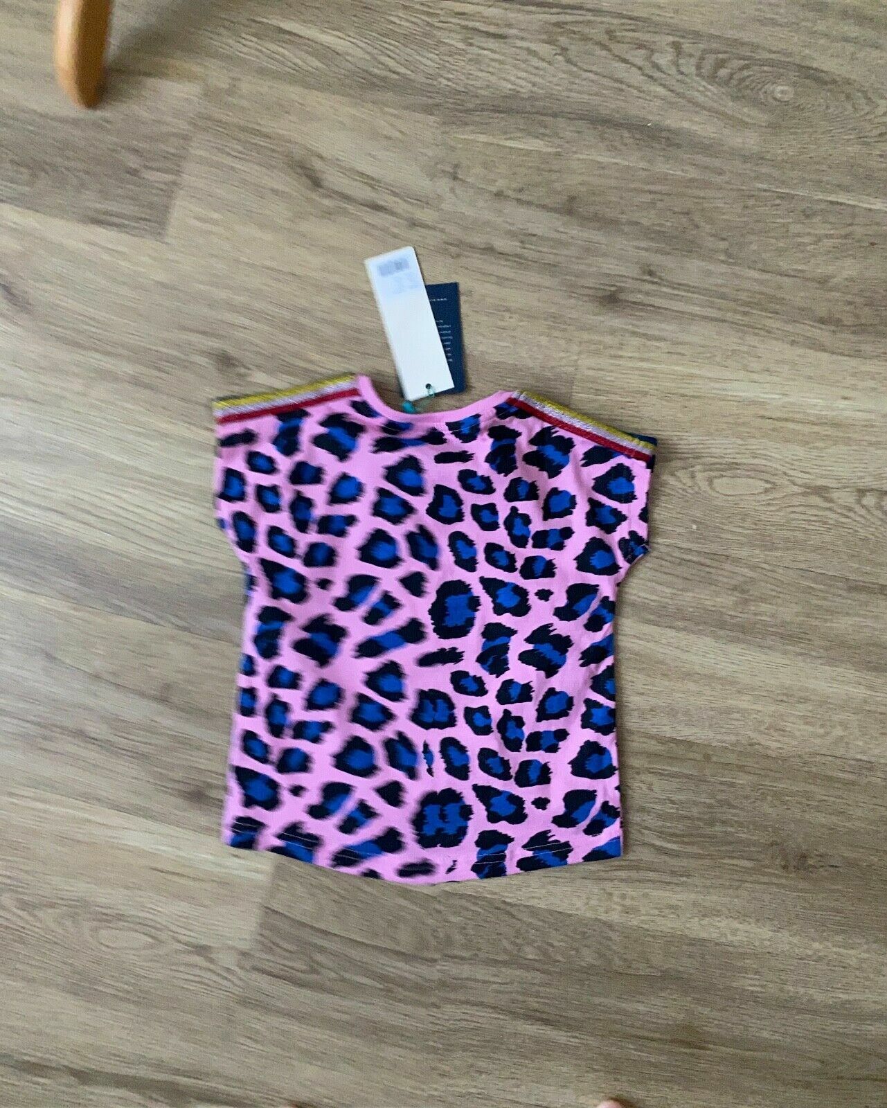 Girls Blue Seven Pink Animal Print Tee Age 2 years old t-Shirt