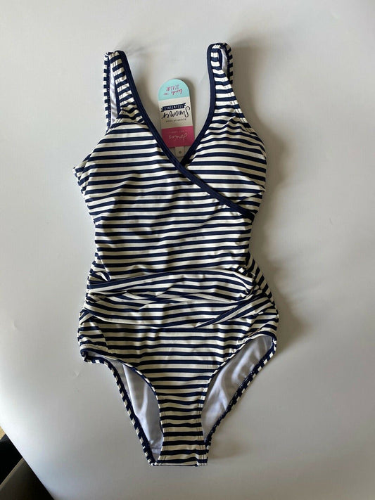 Joules Meredith Navy Stripe Swimsuit Size 6 UK