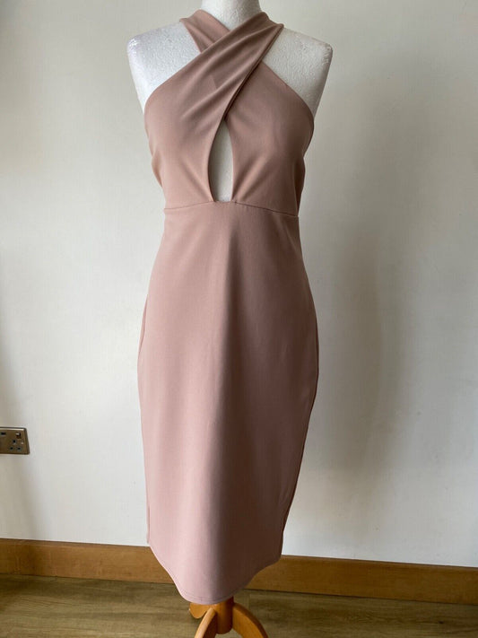 River Island blush Pink Bodycon Dress Size 16